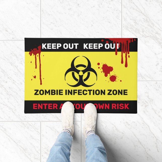 Felpudo El peligro biológico de Zombie no introduce la señ (Interior)