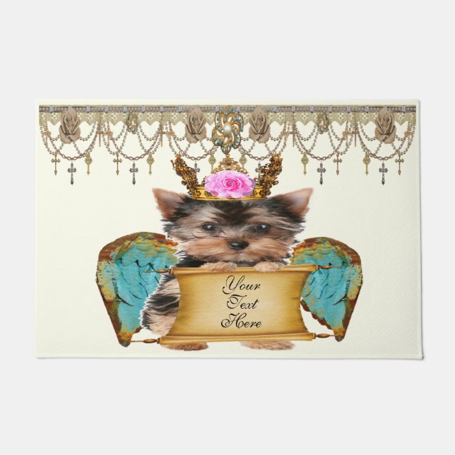 Felpudo El Perro Perrito Ángel Nieto De Shabby Chic Yorkie (Anverso)