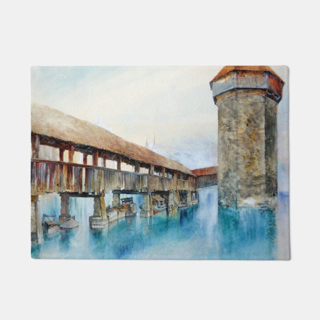 Felpudo El puente de la capilla en Lucerna (Suiza) (Anverso)
