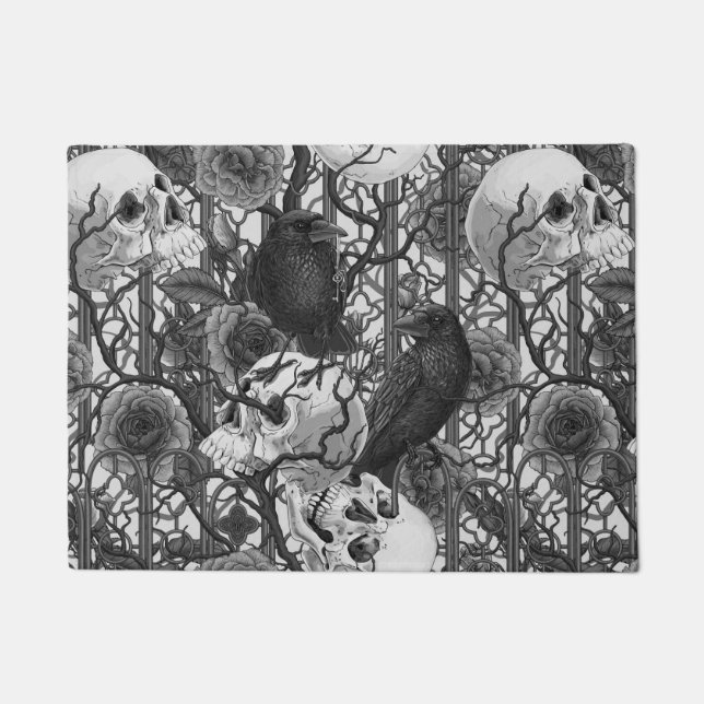 Felpudo El secreto de Raven. Ilustracion gótico oscuro y m (Anverso)