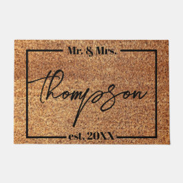 Felpudo El Sr. y la Sra. Boda Personalizada Gift Apellido