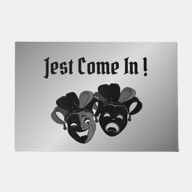 Felpudo El teatro de humor y tragedia recibe la bienvenida (Anverso)