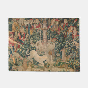 Felpudo El Unicornio se encuentra, el tapiz medieval