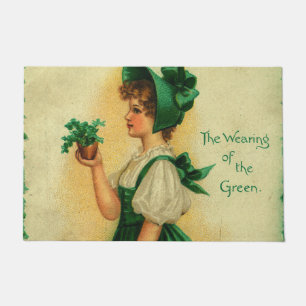Felpudo "El uso del verde" tarjeta vintage, 1907