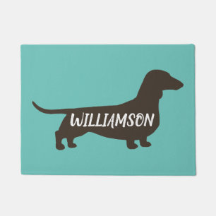 Felpudo El Verde azulado perro de Dachshund Silhouette Wie