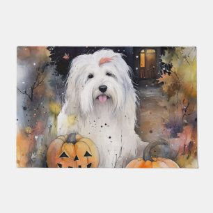 Felpudo El viejo perro pastor inglés de Halloween con cala