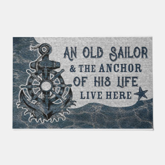Felpudo El Viejo Sailor Y Su Ancla Retro Mat