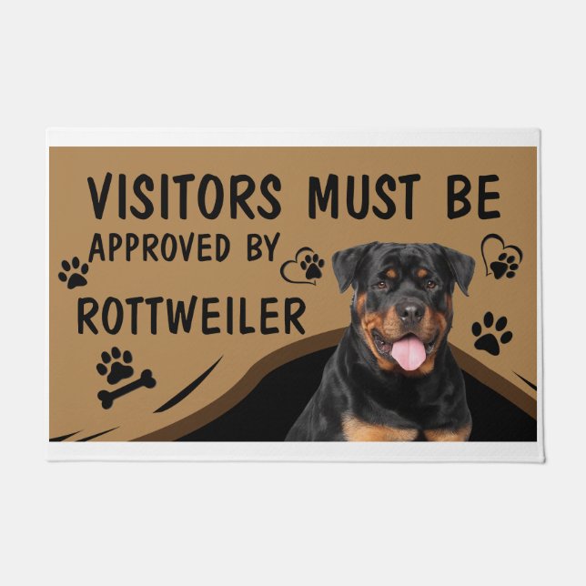Felpudo El Visitante Debe Ser Aprobado Por Rottweiler (Anverso)