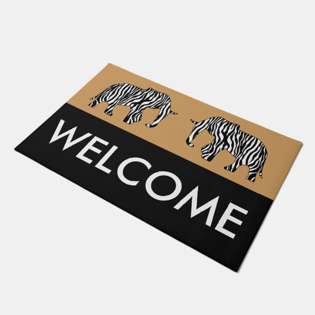 Felpudo Elefante con franjas cebra + tus ideas (Angular)
