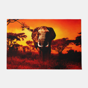 Felpudo Elefante de la puesta del sol