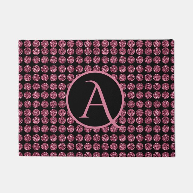 Felpudo Elegancia de época Monograma de patrón de juego de (Anverso)