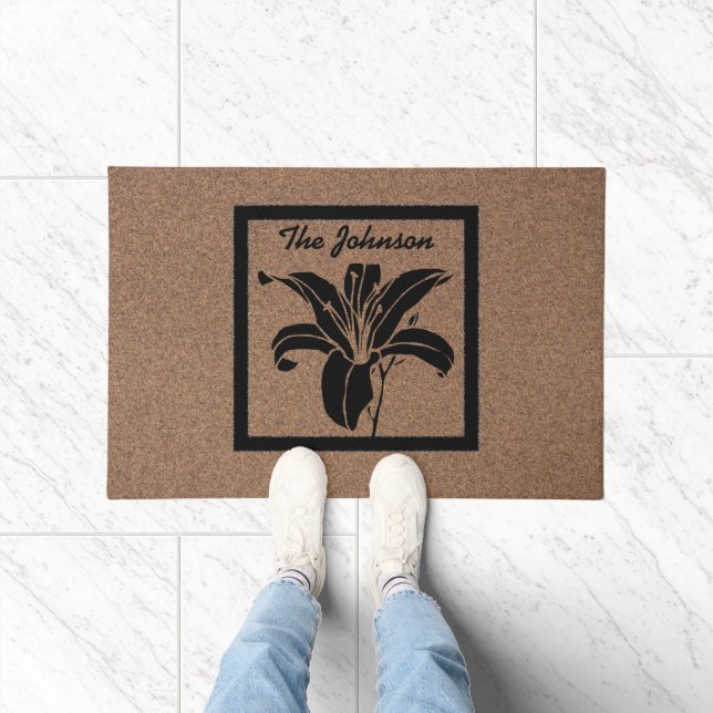 Felpudo Elegancia floral: Doormat personalizado (Interior)