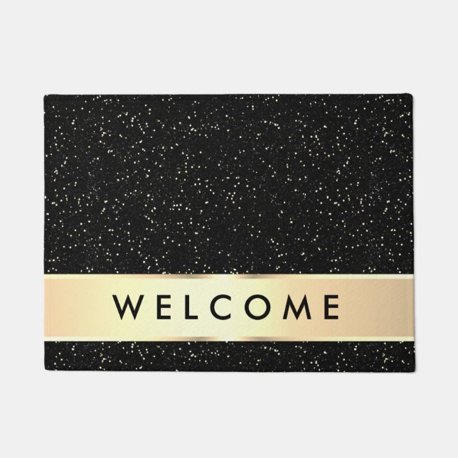 Felpudo Elegant Black And Gold Welcome (Anverso)