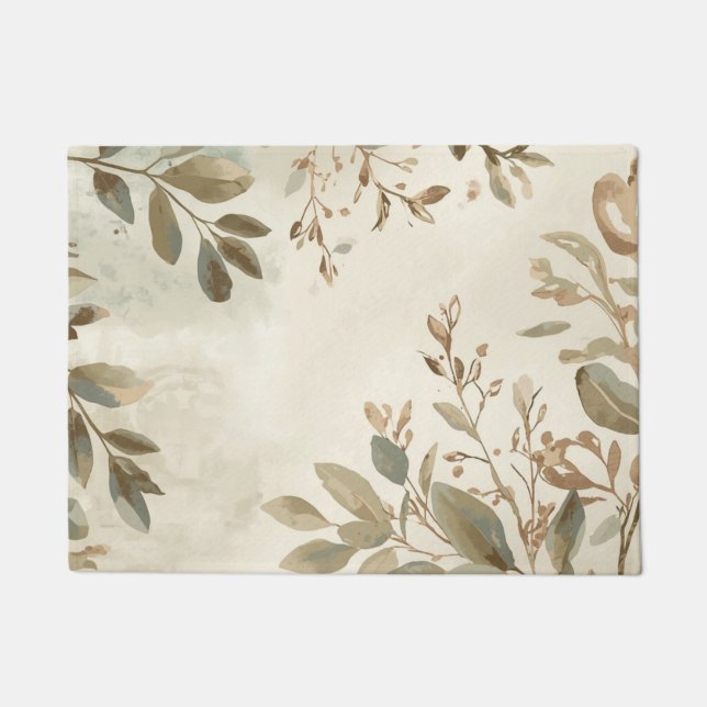 Felpudo Elegant Botanical Leaf Area Rug (Anverso)