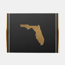 Felpudo Elegant Chic Gold & Black Florida State Map