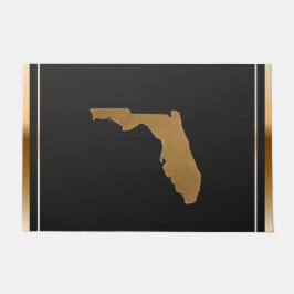 Felpudo Elegant Chic Gold & Black Florida State Map