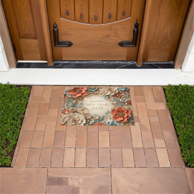 Felpudo elegant happy new year 2026 welcome mat (Exterior)