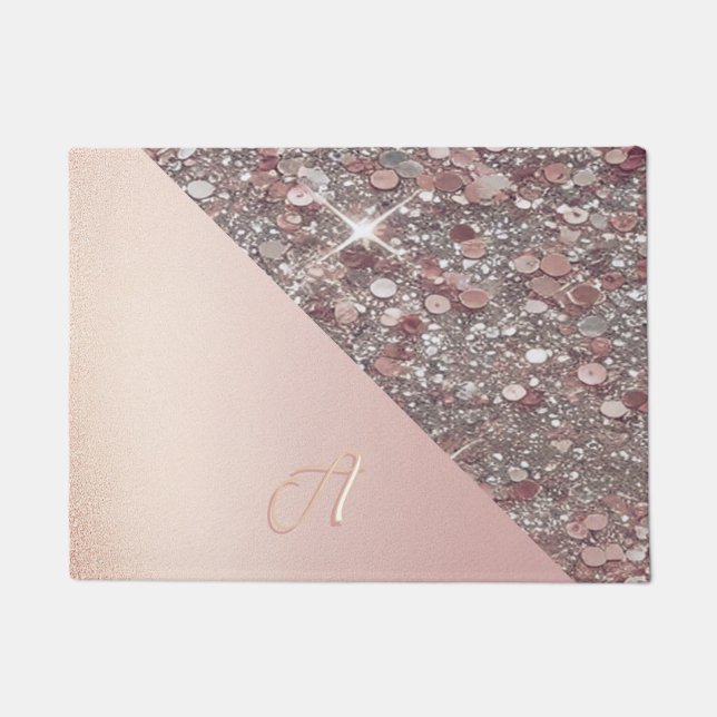 Felpudo Elegant Rose Gold Monogram (Anverso)