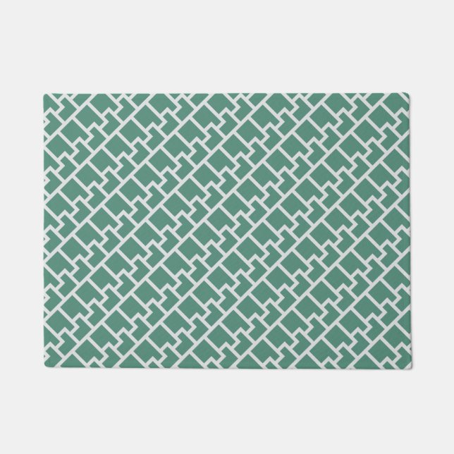 Felpudo Elegant Sage Green Geometric Pattern (Anverso)
