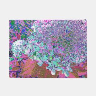 Felpudo Elegante Aqua y Purple Limelight Hydrangea Detalle
