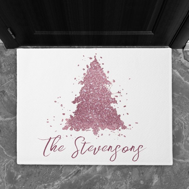 Felpudo Elegante árbol de Navidad | Personalizado Rosa Dus (Subido por el creador)