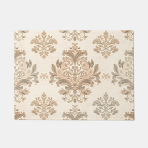 Felpudo Elegante beige damasco vintage casa de campo franc