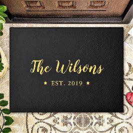 Felpudo Elegante caligrafía Nombre de familia personalizad