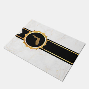 Felpudo Elegante Chic Oro y Negro Mapa de Florida