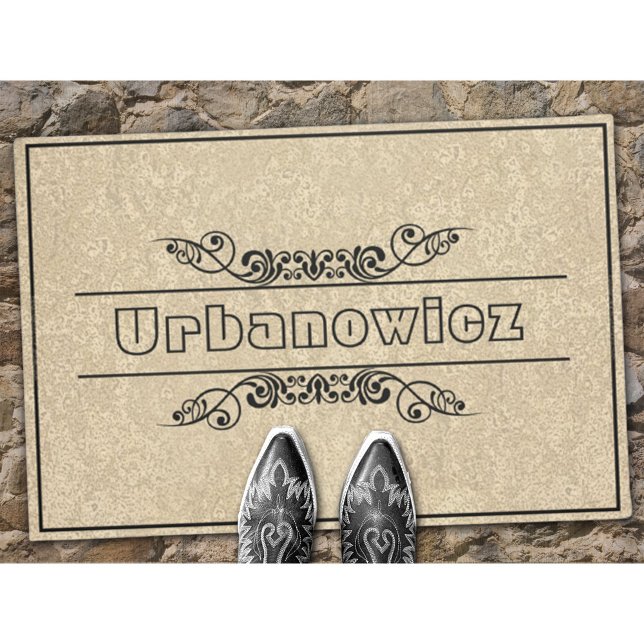 Felpudo Elegante color negro Flourige Nombre personalizado (Subido por el creador)
