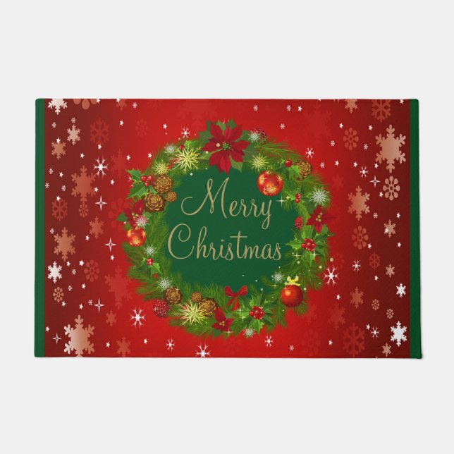 Felpudo Elegante corona navideña (Anverso)