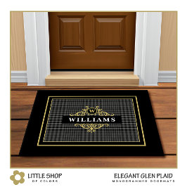 Felpudo Elegante Cuadro Escocés Personalizable con Emblema