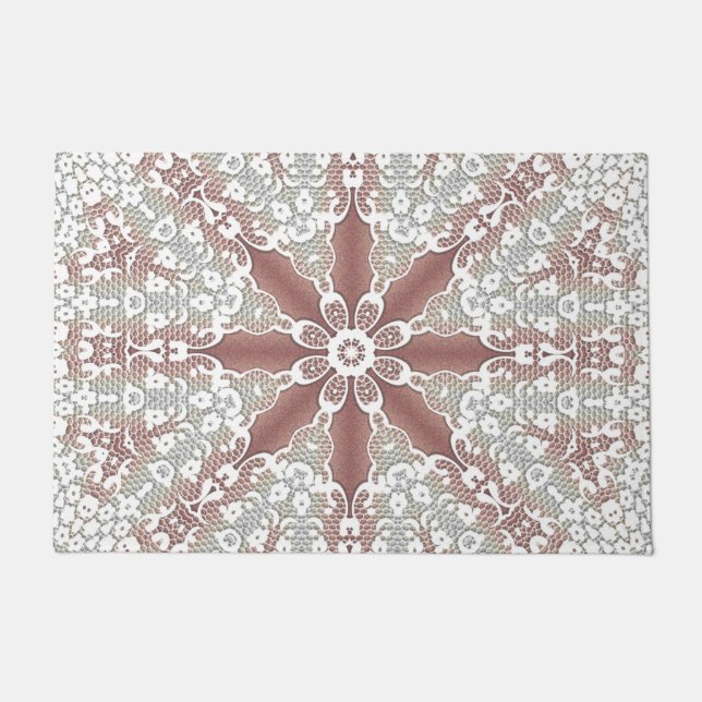 Felpudo Elegante Doormat floral de encaje (Anverso)