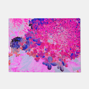 Felpudo Elegante Fuchsia e Hidrangea Luminosa Azul Oscuro