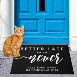 Felpudo Elegante Graciosa bienvenida Typo manuscrito blanc