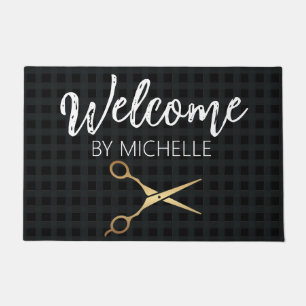 Felpudo Elegante Hairstylist Salon Nombre Doormat