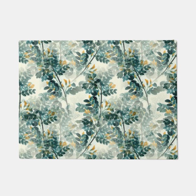 Felpudo Elegante Ilustracion Botánico Floral Vintage (Anverso)