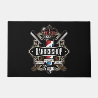 Felpudo Elegante logotipo de Barbershop Personaliza el log
