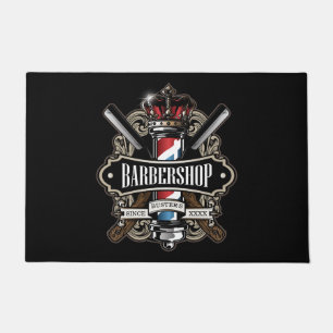 Felpudo Elegante logotipo de Barbershop personalizado de 2