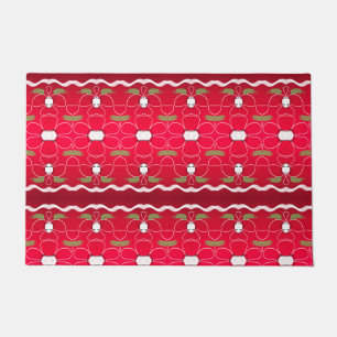 Felpudo Elegante Mat De Puerta Con Rojos Y Pi Luminoso