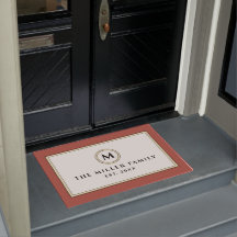 Elegante Monograma Familia Nombre Doormat | Terrac