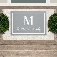 Elegante Monograma Inicial Personalizado en Gris y