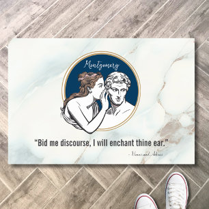 Felpudo Elegante Navy Blue Marble Cita Casa Calentador