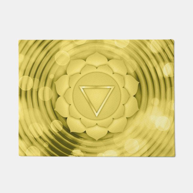 Felpudo Elegante oro Chakra Zen Yoga Meditación Espiritual (Anverso)