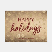 Elegante Oro Moderno y Felices Fiestas Rojas