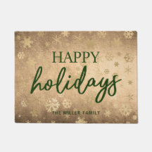 Elegante Oro Moderno y Felices Fiestas Verdes