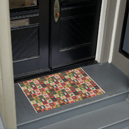 Felpudo Elegante patrón de Navidades coloridos | Doormat