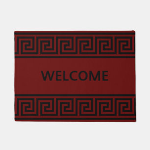 Felpudo Elegante patrón griego sobre alfombrilla de bienve