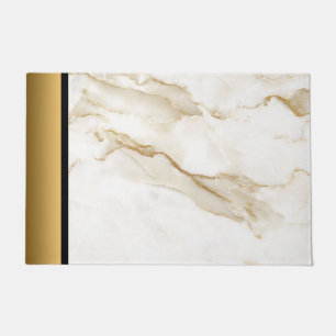 Felpudo Elegante patrón moderno de mármol de oro de crema 