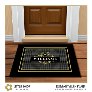 Felpudo Elegante Personalizable Glen revestido con emblema