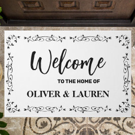 Felpudo Elegante Personalizado Bienvenido A La Casa De | B